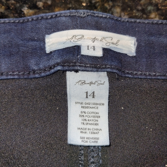 Sz 14 A BEAUTIFUL SOUL Darkwash Blue Denim Skinny Ankle Jeans - Picture 4 of 4